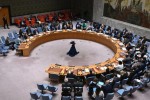 Pertemuan DK PBB membahasa situasi di Timur Tengah, termasuk masalah Palestina, di markas besar PBB di New York City pada 18 April 2024. Sumber:  ANGELA WEISS/AFP