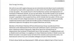 Lebih dari 80 Anggota Parlemen Inggris Seru Israel untuk Hentikan Penggusuran Keluarga Palestina di Yerusalem Timur