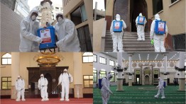 Cegah COVID-19, NPC Indonesia Kerahkan Tim untuk Menyemprot Masjid di Kota Gaza