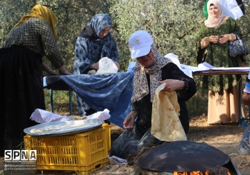 Tradisi panen zaitun di Jalur Gaza diwarnai makan bersama keluarga.